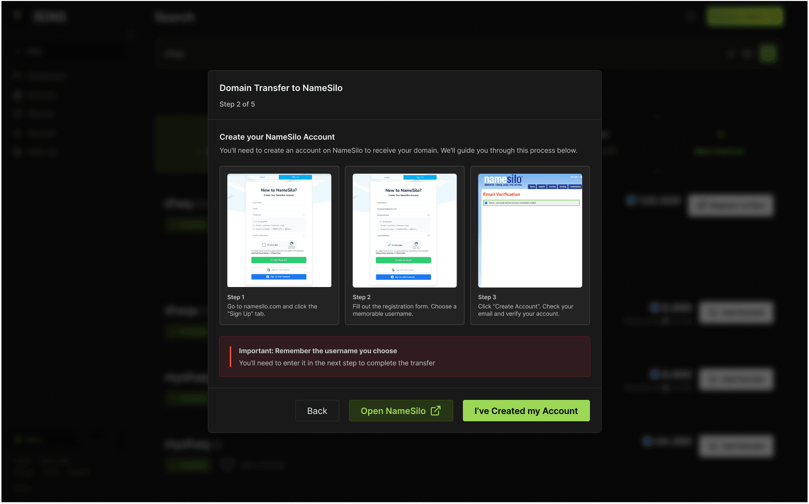 Account confirmation